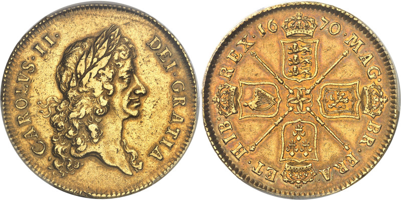 GRANDE-BRETAGNE - UNITED KINGDOM
Charles II (1660-1685). 5 guinées 1670, Londre...