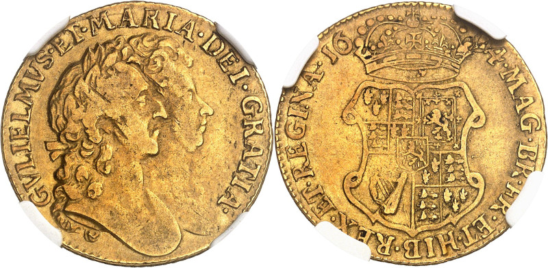 GRANDE-BRETAGNE - UNITED KINGDOM
Guillaume et Marie (1689-1694). Guinée 1694, L...