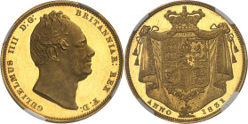 GRANDE-BRETAGNE - UNITED KINGDOM
Guillaume IV (1830-1837). 2 souverains, Flan bruni (PROOF) 1831, Londres.
Av. GULIELMUS IIII D: G: BRITANNIAR: REX ...