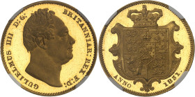 GRANDE-BRETAGNE - UNITED KINGDOM
Guillaume IV (1830-1837). Souverain, 2e buste, Flan bruni (PROOF) 1831, Londres.
Av. GULIELMUS IIII D: G: BRITANNIA...