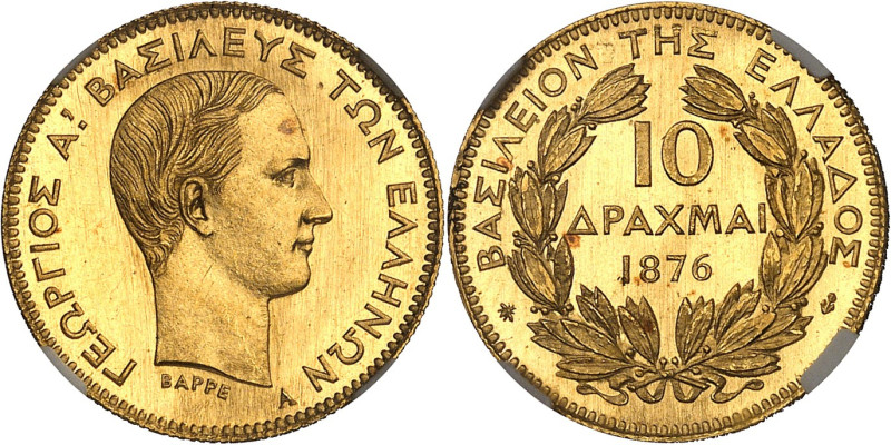 GRÈCE - GREECE
Georges Ier (1863-1913). 10 drachmes Or, Frappe spéciale (SP) 18...