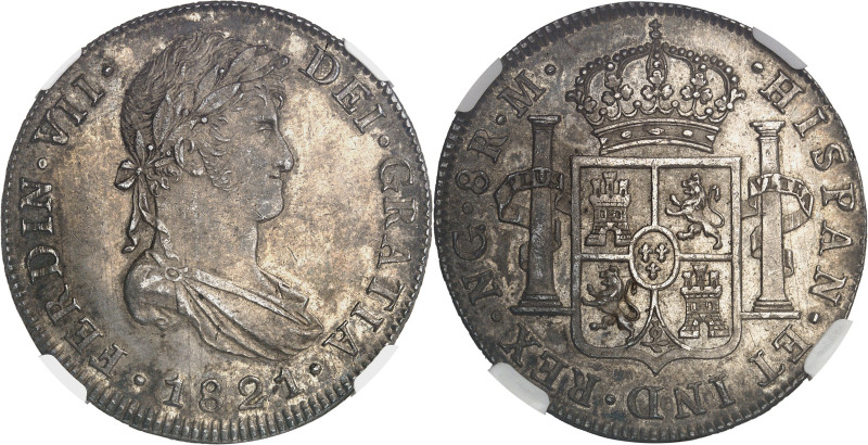 GUATEMALA
Ferdinand VII (1808-1833). 8 réaux 1821 M, NG, Guatemala.
Av. FERDIN...