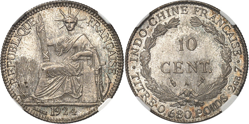 INDOCHINE - INDOCHINA
IIIe République (1870-1940). 10 cent(ièmes) 1924, A, Pari...