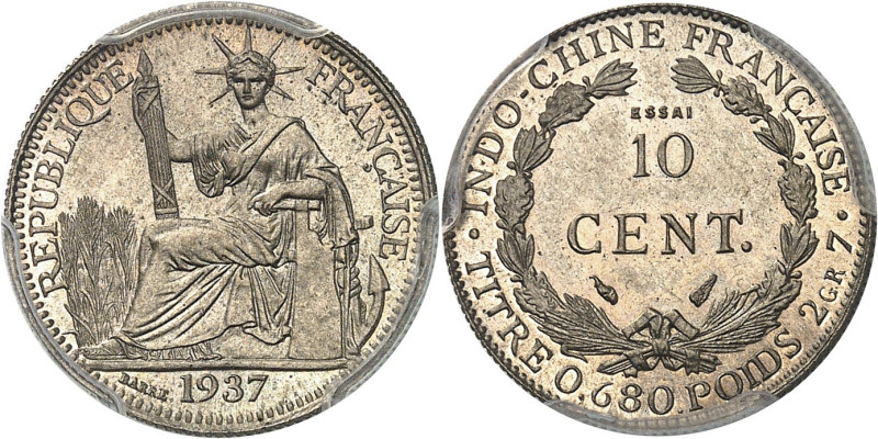 INDOCHINE - INDOCHINA
IIIe République (1870-1940). Essai de 10 cent(ièmes) en c...