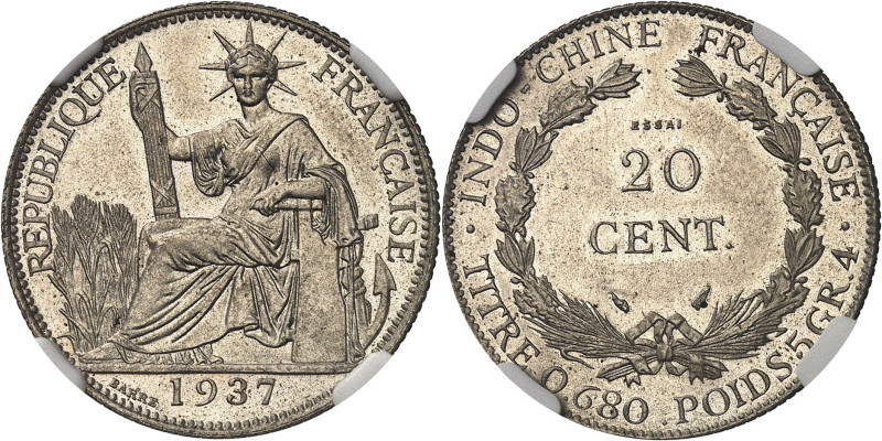 INDOCHINE - INDOCHINA
IIIe République (1870-1940). Essai de 20 cent(ièmes) en c...