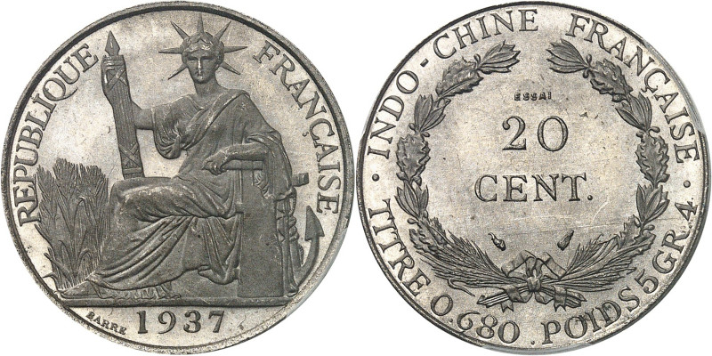 INDOCHINE - INDOCHINA
IIIe République (1870-1940). Essai de 20 cent(ièmes) en n...