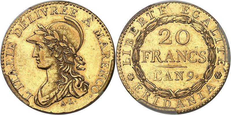 ITALIE - ITALY
Gaule subalpine (1800-1802). 20 francs Marengo An 9 (1801), Turi...