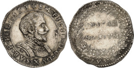 ITALIE - ITALY
Savoie, Emmanuel-Philibert (1553-1580). Lire 1563, V, Vercelli.
Av. + EM. FILIB. D. G. DVX. SAB. P. PED. (date). Buste cuirassé, avec...