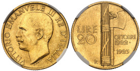 ITALIE - ITALY
Victor-Emmanuel III (1900-1946). 20 lire au faisceau 1923, R, Rome.
Av. VITTORIO EMANVELE III RE D’ITALIA. Tête nue à gauche, signatu...