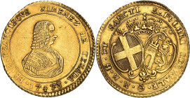 MALTE - MALTA
Francisco Jimenez de Texada (1773-1775). 20 scudi 1773, La Valette.
Av. FRANCISCVS XIMENEZ DE TEXADA. Buste cuirassé à droite ; à l’ex...