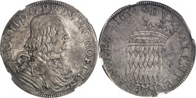 MONACO
Honoré II (1604-1662). Écu de 60 sols 1654, Monaco.
Av. HON. II. D. G. PRIN. MONOECI. Buste drapé et cuirassé à droite. 
Rv. (différent) DVX...
