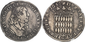 MONACO
Honoré II (1604-1662). Demi-écu de 30 sols 1651, Monaco.
Av. (annelet) HONORATVS. II. D. G. PRINCEPS. MONOECI. Buste drapé et cuirassé à droi...