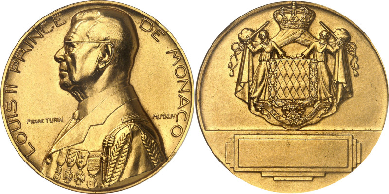 MONACO
Louis II (1922-1949). Médaille d’Or, sans attribution, par P. Turin 1944...