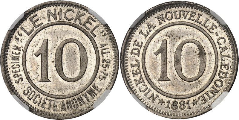 NOUVELLE-CALÉDONIE - NEW CALEDONIA
IIIe République (1870-1940). 10 (centimes), ...