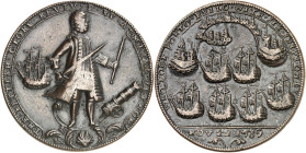PANAMA
Edward Vernon, amiral et commandant de la flotte britannique des Indes occidentales (1684-1757). Médaille, prise de Portobelo le 21 novembre 1...