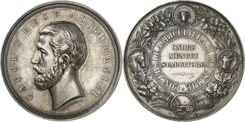 ROUMANIE - ROMANIA
Charles Ier de Roumanie (1866-1914). Médaille, Concours agri...