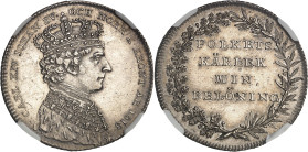 SUÈDE - SWEDEN
Charles XIV Jean (1818-1844). 1/3 riksdaler, couronnement du Roi 1818, Stockholm.
Av. CARL XIV JOHAN SV. - OCH NORR. K. KRÖNT. AR (da...