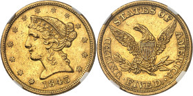 USA - UNITED STATES OF AMERICA
République fédérale des États-Unis d’Amérique (1776-à nos jours). 5 dollars Liberty, sans devise 1843, Philadelphie.
...