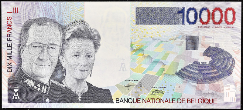 BELGIQUE - BELGIUM
10000 francs ND (1997).
P.152.
Pas d’alphabet, numéro 9090...