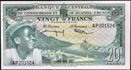 CONGO BELGE - BELGIAN CONGO
20 francs 01-06-1959.
P.31.
Alphabet AP - 201524, type toujours recherché dans cet état de conservation.
PMG 64 EPQ Ch...