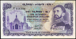ÉTHIOPIE - ETHIOPIA
100 dollars ND (1961).
P.23b.
C’est le second plus haut grade ! Alphabet F/1 - numéro 956334, type rare et recherché avec le po...