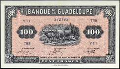 GUADELOUPE
100 francs type “impression US” ND (1942).
P.23b.
C’est le second plus haut grade ! Alphabet Y.11 - numéro 795, type rare et recherché d...