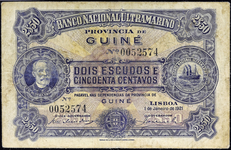 GUINÉE PORTUGAISE - PORTUGUESE GUINEA
2.50 - 2 1/2 escudos 1er janvier 1921.
P...