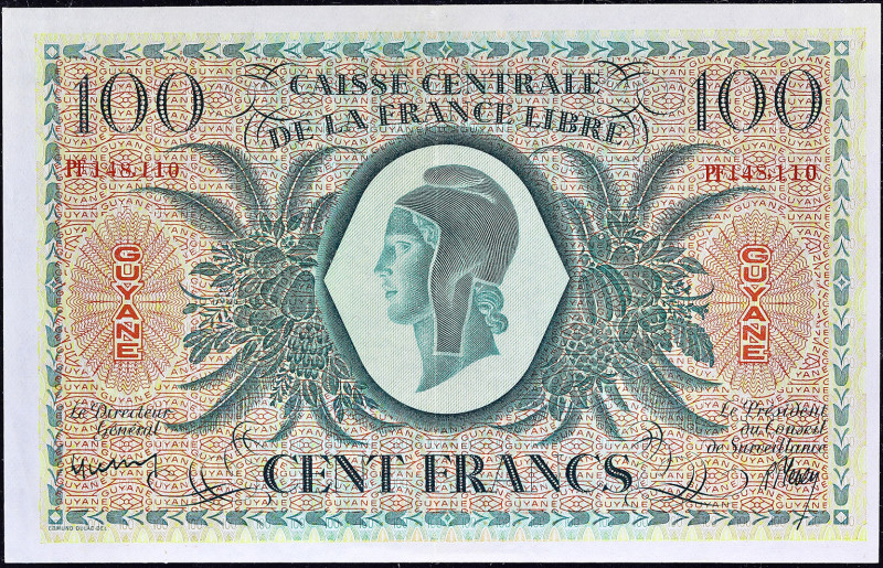 GUYANE FRANÇAISE - FRENCH GUIANA
100 francs type Caisse centrale de la France L...