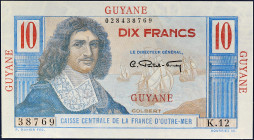 GUYANE FRANÇAISE - FRENCH GUIANA
10 francs Colbert type “Guyane” ND (1946).
P.20a.
Alphabet K.12 - numéro 38769. Type très difficile à trouver dans...