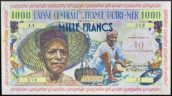 GUYANE FRANÇAISE - FRENCH GUIANA
10 nouveaux francs surchargé sur 1000 francs type “Pêcheur” - première série ND (1960).
P.31.
C’est le second plus...