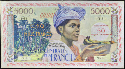 GUYANE FRANÇAISE - FRENCH GUIANA
50 nouveaux francs surchargé sur 5000 francs type “Jeune antillaise” ND (1960).
P.33.
Top Pop : c’est le seul et l...