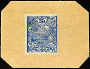 NOUVELLE-CALÉDONIE - NEW CALEDONIA
25 centimes ND (1914).
P.23.
Top Pop : c’est le seul et le plus bel exemplaire gradé ! Timbre monnaie bleu sur u...