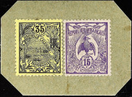 NOUVELLE-CALÉDONIE - NEW CALEDONIA
50 centimes - type avec deux timbres 35 et 15 centimes ND (1914).
P.24.
Top Pop : c’est le seul et le plus bel e...