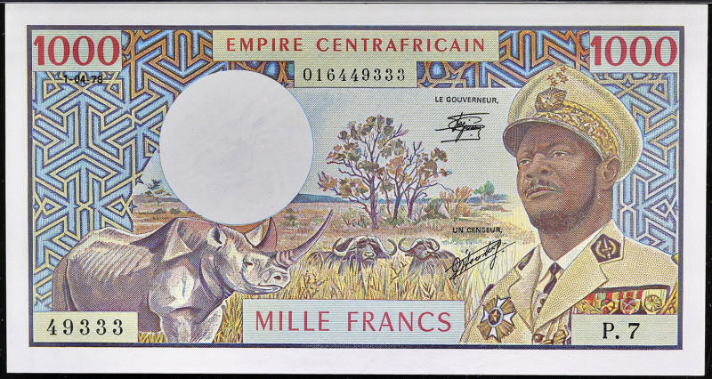 RÉPUBLIQUE CENTRAFRICAINE - CENTRAL AFRICAN REPUBLIC
5000 francs type “Empire c...