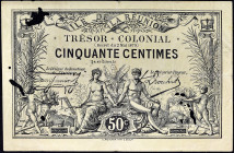 RÉUNION (ÎLE DE LA) - REUNION
50 centimes 2 mai 1879.
P.8r.
Top Pop : c’est le seul et le plus bel exemplaire gradé ! Pas d’alphabet, ni de numéro,...