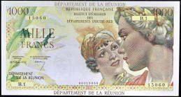 RÉUNION (ÎLE DE LA) - REUNION
1000 francs type 1946 “Union française” ND (1964).
P.52.
Top Pop : c’est le plus bel exemplaire gradé ! Alphabet B.1 ...