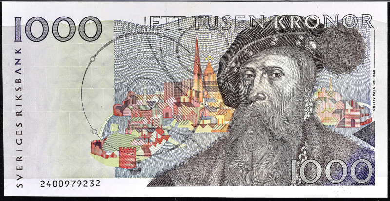 SUÈDE - SWEDEN
1000 kronor ND (1989-92).
P.60a.
C’est le second plus haut gra...