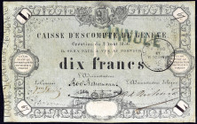 SUISSE - SWITZERLAND
10 francs type “Caisse d’Escompte de Genève” 2 août 1856.
P.S311b.
Top Pop : c’est le plus bel exemplaire gradé ! Alphabet L -...