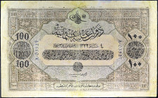 TURQUIE - TURKEY
100 livres ND (1916-17) / AH (1332).
P.102.
Top Pop : c’est le seul et le plus bel exemplaire gradé ! Alphabet A - numéro 03527, c...