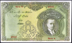 TURQUIE - TURKEY
100 livres avec le portrait d’Atatürk ND (1926) / AH (1341).
P.123a.
C’est le second plus haut grade ! Série 4 - numéro 49247, imp...