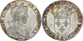 FRANCE / CAPÉTIENS - FRANCE / ROYAL
Louis XIV (1643-1715). Écu à la mèche longue 1648, B, Rouen.
Dy.1469 - G.202 - Dav.3799 ; Argent - 24,49 g - 37 mm...