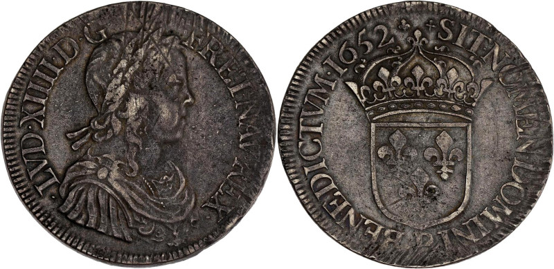 FRANCE / CAPÉTIENS - FRANCE / ROYAL
Louis XIV (1643-1715). Écu à la mèche longue...