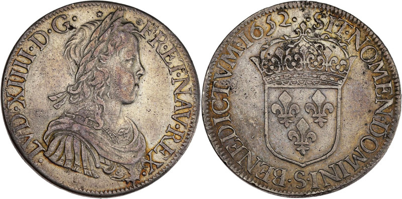 FRANCE / CAPÉTIENS - FRANCE / ROYAL
Louis XIV (1643-1715). Écu à la mèche longue...