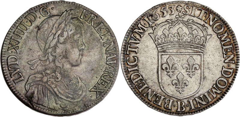 FRANCE / CAPÉTIENS - FRANCE / ROYAL
Louis XIV (1643-1715). Écu à la mèche longue...