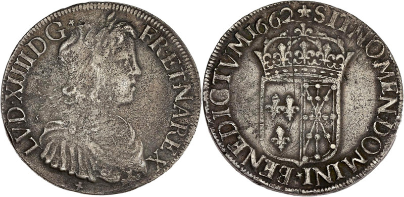 FRANCE / CAPÉTIENS - FRANCE / ROYAL
Louis XIV (1643-1715). Écu de Navarre à la m...