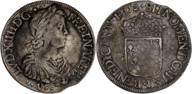 FRANCE / CAPÉTIENS - FRANCE / ROYAL
Louis XIV (1643-1715). Écu de Béarn à la mèche longue 1652, Pau.
Dy.1477 - G.204 - Dav.3801 ; Argent - 26,65 g - 3...