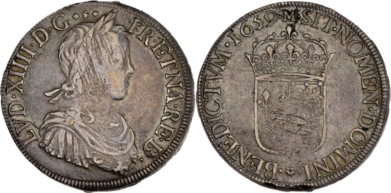 FRANCE / CAPÉTIENS - FRANCE / ROYAL
Louis XIV (1643-1715). Écu de Béarn à la mèc...