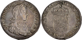 FRANCE / CAPÉTIENS - FRANCE / ROYAL
Louis XIV (1643-1715). Écu de Béarn à la mèche longue 1659, Morlaàs.
Dy.1477 - G.204 - Dav.3801 ; Argent - 26,07 g...