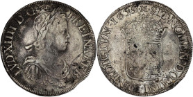 FRANCE / CAPÉTIENS - FRANCE / ROYAL
Louis XIV (1643-1715). Écu de Béarn à la mèche longue 1659, Morlaàs.
Dy.1477 - G.204 - Dav.3801 ; Argent - 26,75 g...
