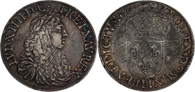 FRANCE / CAPÉTIENS - FRANCE / ROYAL
Louis XIV (1643-1715). Écu au buste juvénile, 2e poinçon d’effigie 1671, L, Bayonne.
Dy.1483 - G.206 - Dav.3802 ; ...